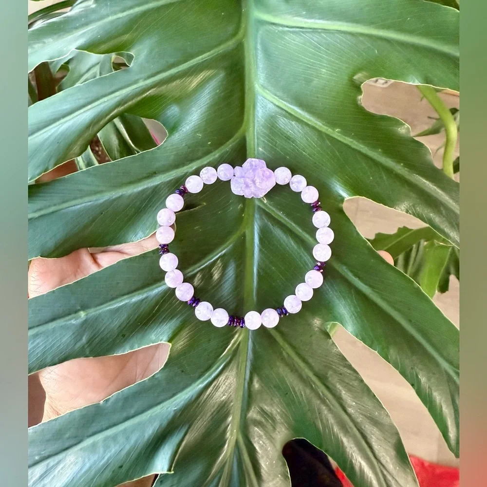 Amethyst & Hematite bracelet (one) | Handmade beaded bracelet